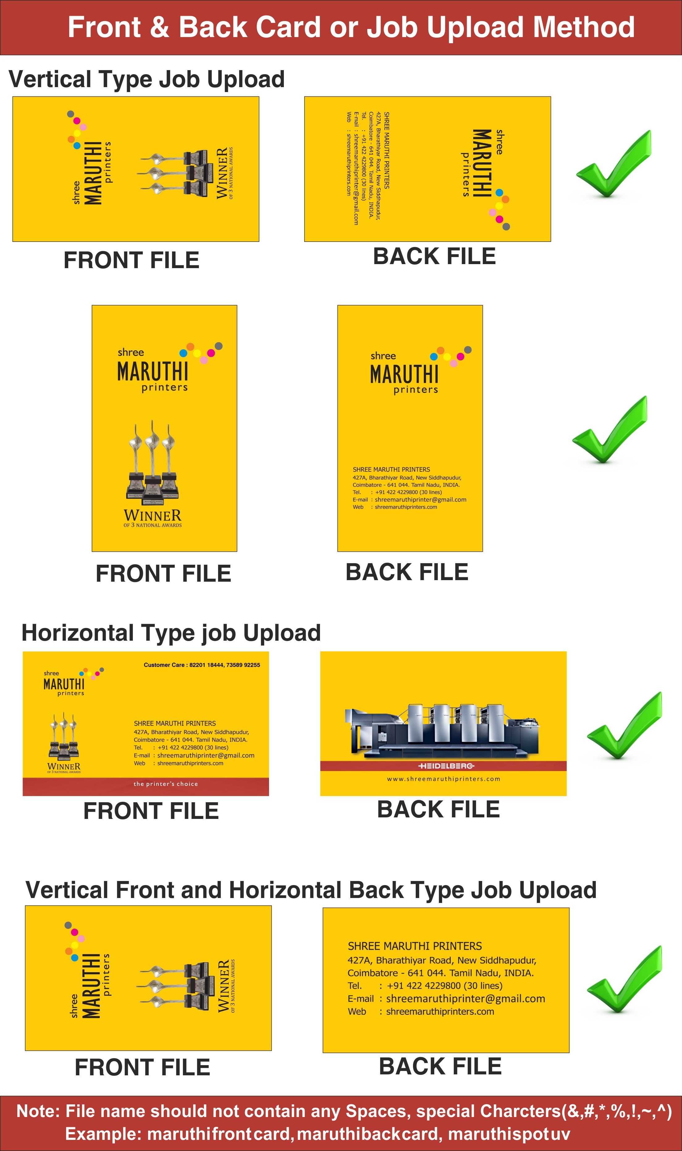 Front and Back card Upload method